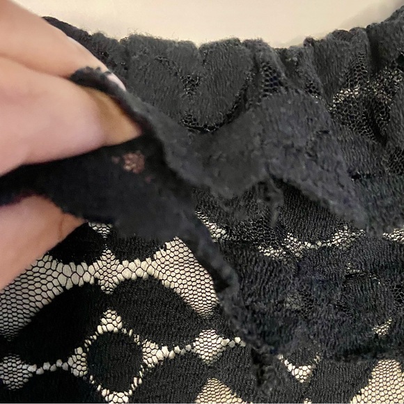 Sleeveless Black Crochet Knit Overlay Ruffle Detail Dress by Adiva - Picture 8 of 14